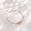FANCIME K18 Yellow Gold Bracelet for Women Heart Pendant Ball 18K Gold Dangling Pendant Lucky Charm Christmas Birthday Anniversary Present Gift