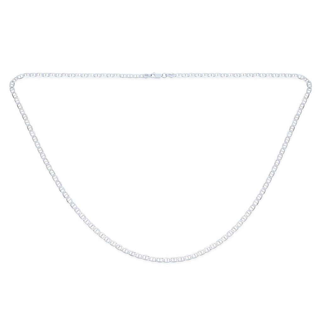 Тяжелое ожерелье из цельного серебра 4 мм с якорем для яхт и морских пехотинцев изготовлено в Италии и подходит для мужчин 925-й пробы размером 20 дюймов унисекс.