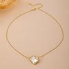 Niche versatile geometric inlaid white crystal necklace light luxury design ring couple hexagonal diamond stud earrings women