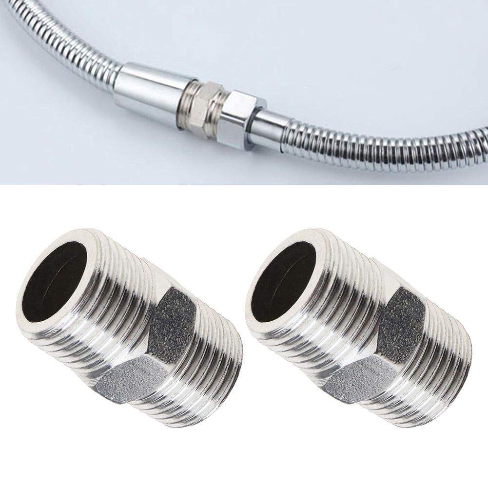 2Pcs 1/2in To 1/2in Shower Hose Extension Pipe Universal Hose Extender For DIY Showers/RVs/outdoor Showers Bathrooms Fittings