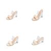 Summer Transparent Pvc Flat Sandals With Block Heels For Women