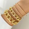 Fashion Luxury Flat Flat Bracelet Woman 4 Piece Set Nightclub Party Wear with Jewelry Gift Jewelry Chunky Chain Bracelet Bangle Bracelet Gold