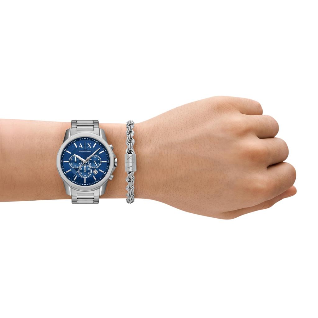 Мужской подарочный набор часов Armani Exchange AX7176SET, Серебристый