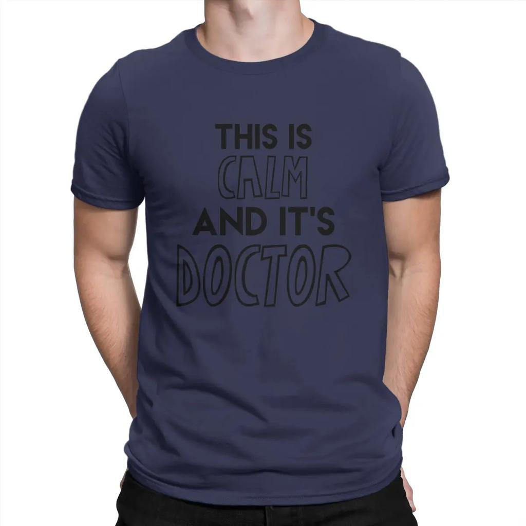 Men's This Is Calm And It's Doctor T Shirt Criminal Minds Aaron Hotchner Pure Cotton Clothes Humor Short Sleeve Collar Graphic