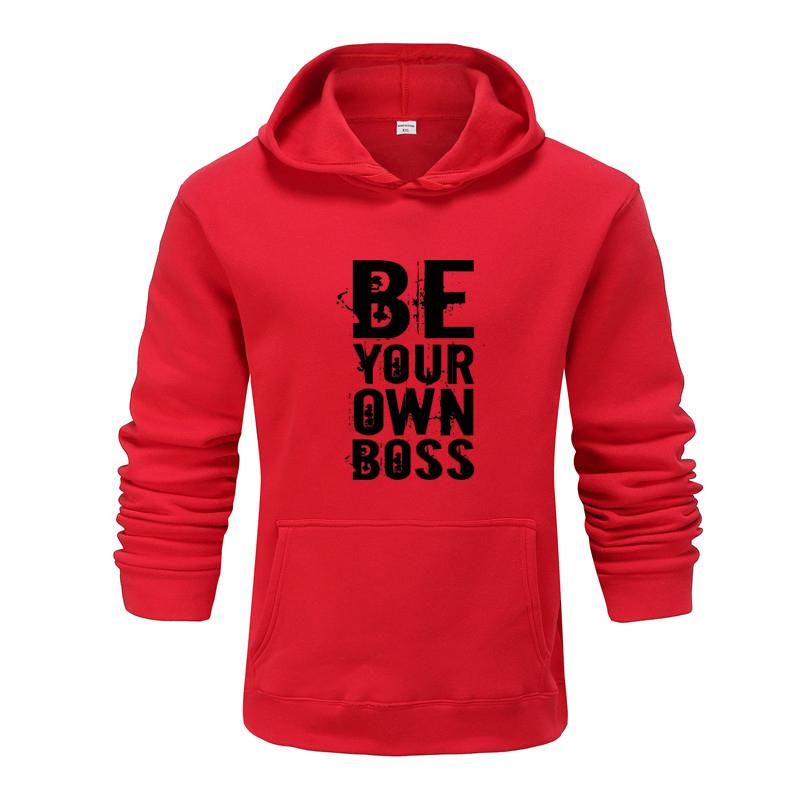 Осень и зима, новинка, персонализированная одежда с принтом «Будь своим боссом», мужская и женская толстовка с капюшоном для влюбленных, пуловер для бега, спортивная толстовка