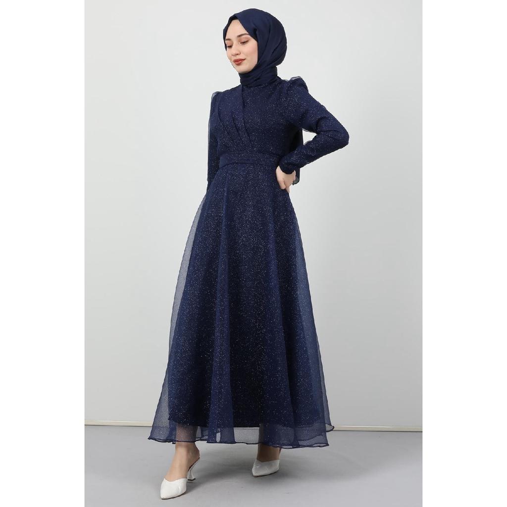 Alara Hijab Evening Dress Navy Blue