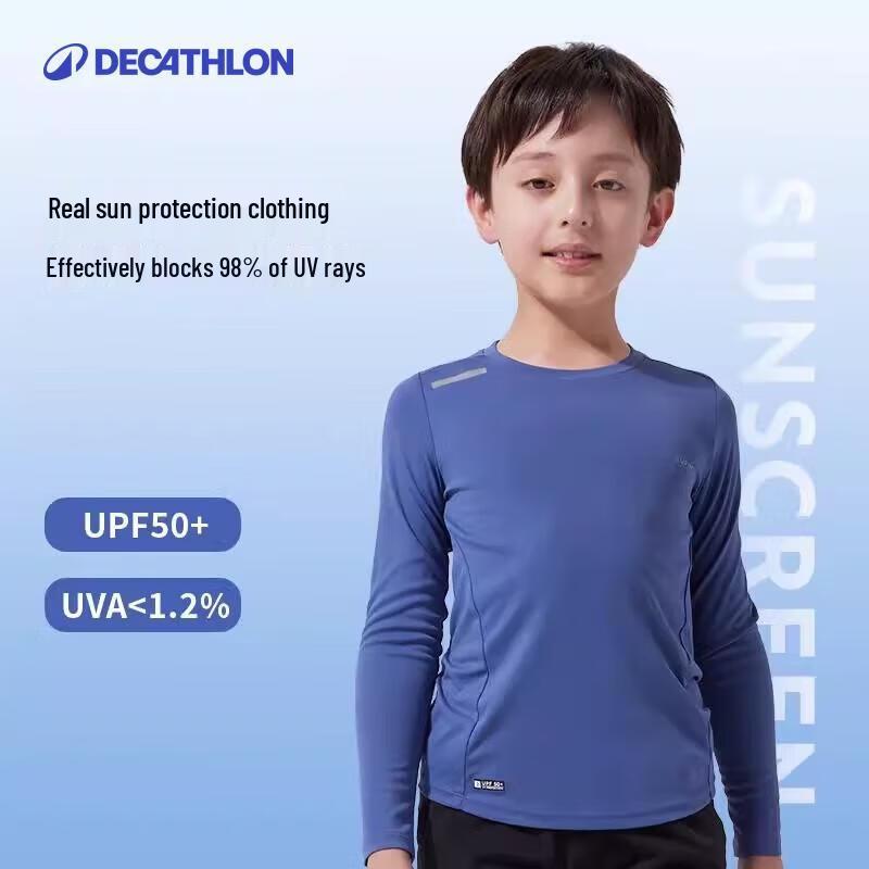 Детская футболка с длинным рукавом Decathlon для быстрого высыхания с защитой от УФ-излучения
