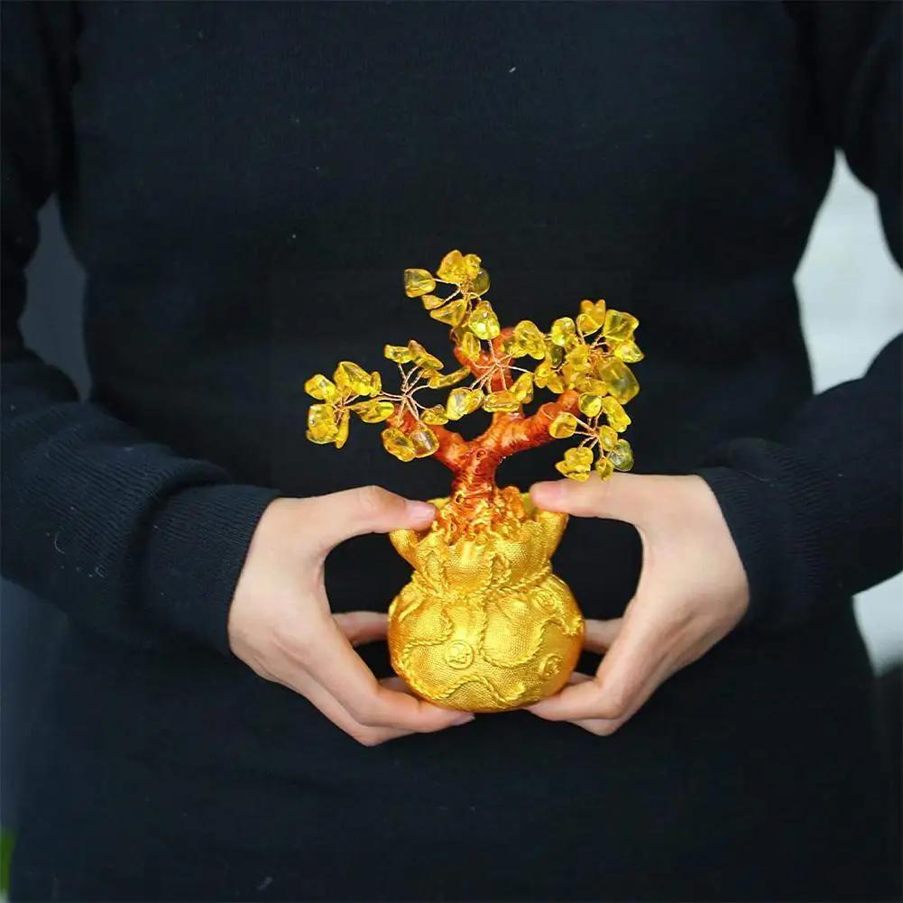 Feng Shui Citrine / Citrine Money Tree & Citrine Tree, Faucet Crystal Tree / Chinese Dragon Fortune Crystal Tree / Gift Tree