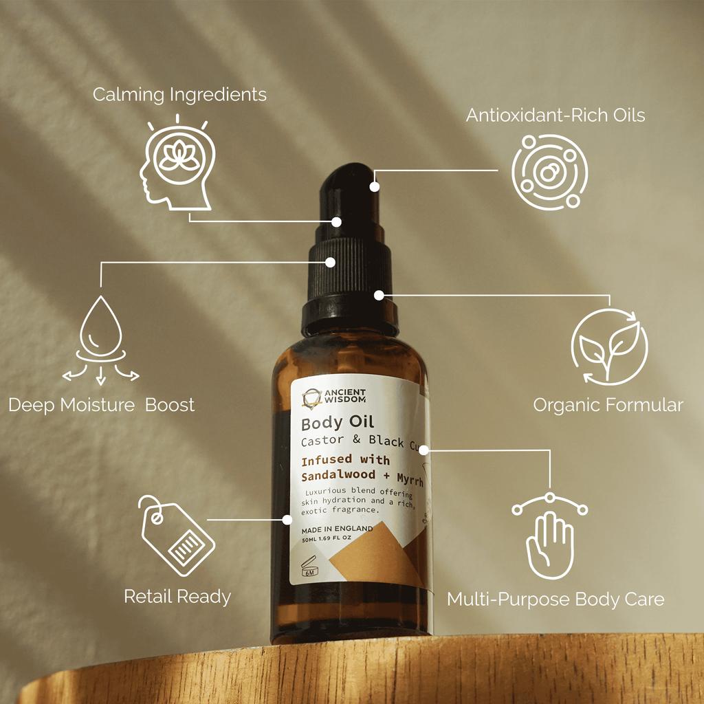 2x Sandalwood and Myrrh Organic Body Oil 50ml