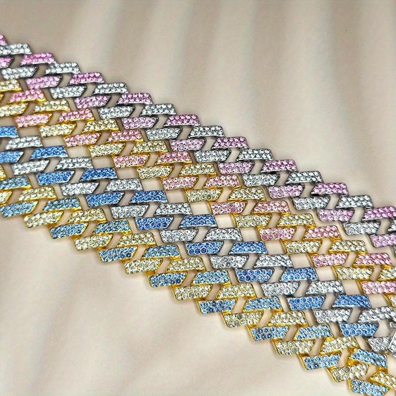 Dog Chain Collars, Diamond Necklace Rhinestone Bling Glitter Metal Choke Cuban Link Dog Collar, Pet Jewelry For Puppy XS Small Medium Large Dogs Cats