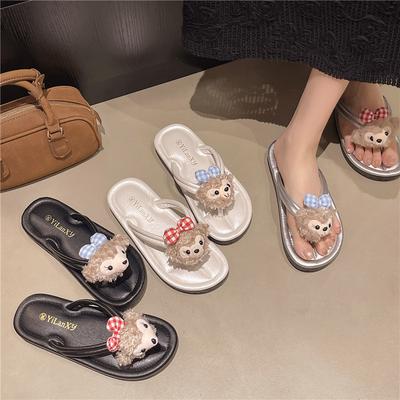 Мягкая подошва 2025 лето новый повседневный милый верхняя одежда женские тапочки нишевые интернет-знаменитости плоская подошва нескользящие ins шлепанцы