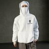 Мужская зимняя свободная толстовка с капюшоном Harajuku Printed Sportswear Retro Mask Style Fashion Coat