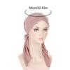 1Pc Chemo Cap Women's Muslim Headwrap Cover Hijab Headscarf Polyester Fiber Hair Loss Hat Turban