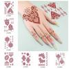 9pcs Lace Hollow Lace Fake Tattoos Indian Style Flower Fake Tattoos Hand Tattoo Stickers  Wedding
