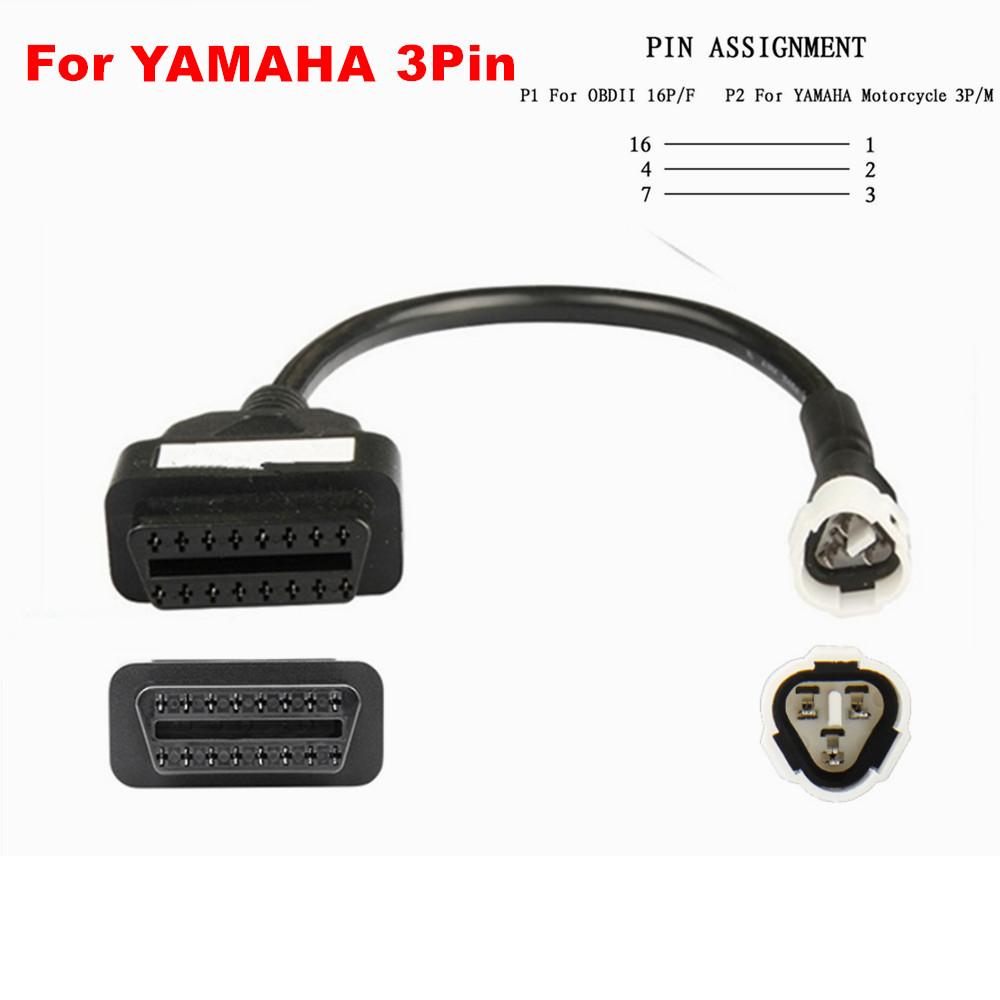 3 IN 1 Motorcycle Diagnostic Connector Cable For Yamaha 3pin 4pin for Honda 6pin OBD2 Cable Adapter OBD 2 Motor Extension Cable