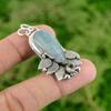 Sterling Silver Aquamarine Gemstone White Topaz Sister Bezel New Pendant Jewelry