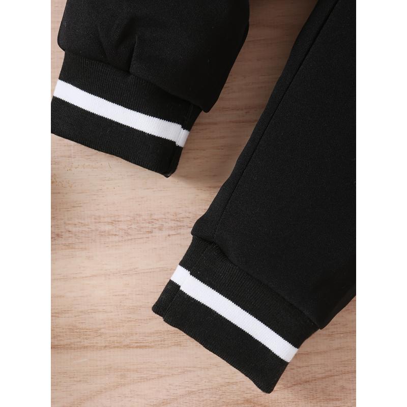 Осенняя детская одежда Сплайсинг Вышитые буквы Бейсбольный костюм Куртка + Повседневные брюки Комплект из двух предметов