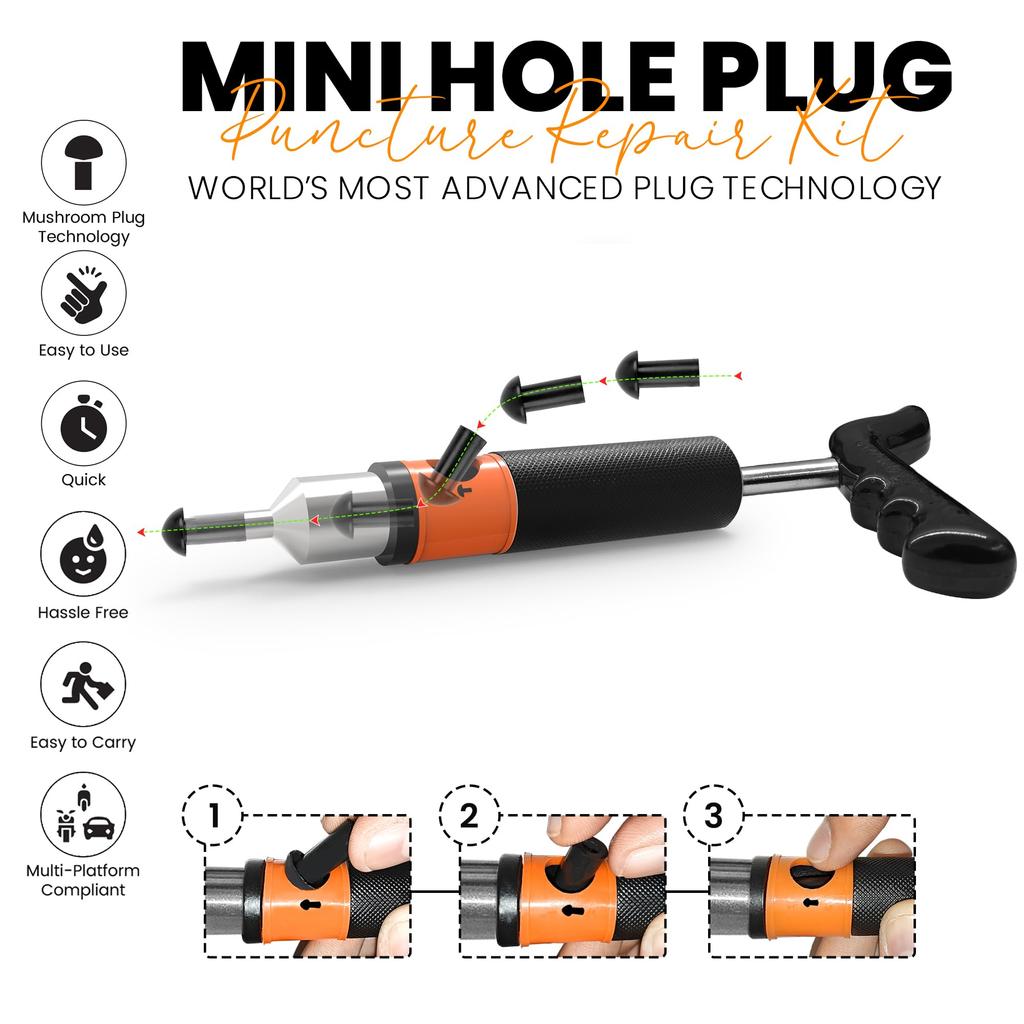 Комплект из 21 шт. для ремонта бескамерных шин для ремонта проколов шин автомобилей, мотоциклов, квадроциклов, автофургонов, внедорожников, прицепов, грузовиков, тракторов (15 грибовидных заглушек)