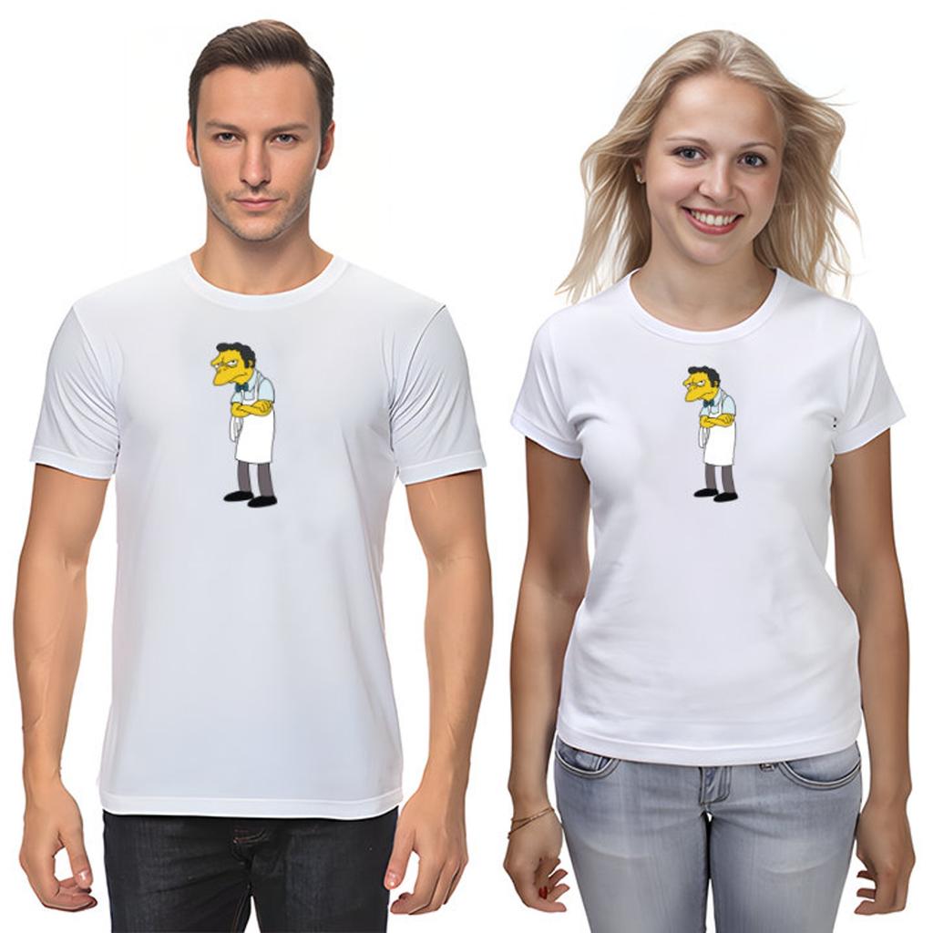 The Simpsons,Homer,Marge,Bart,Lisa Figure, Short Sleeve White-Black Men's / Women's T Shirt L061