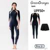 Womens UPF50 Long Sleeve Full Coverage Rash Guard Wetsuit Snorkeling Diving Surfing Black Chloroprene