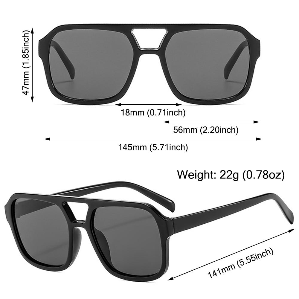 Square Aviation Sunglasses For Women & Men Big Frame Sun Glasses Ins Style Black Shades Eyewear 70 Glasses Uv400 Protection