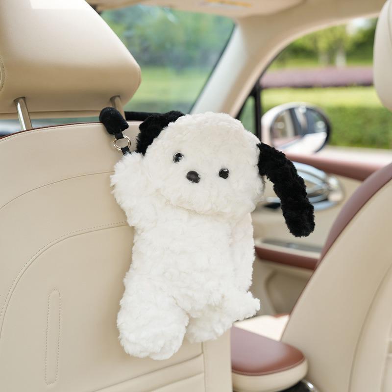 Cartoon Plush Monkey Tissue Box - Cute Car Hanging Pull-Out Cover