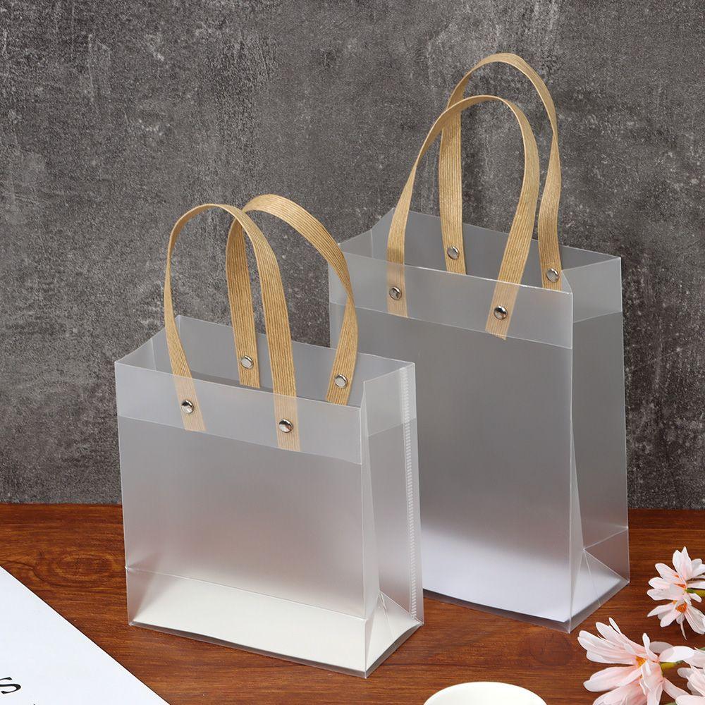 High-quality Decor Supplies Translucent Tote Gift Wrapping Frosted PP Bags Package