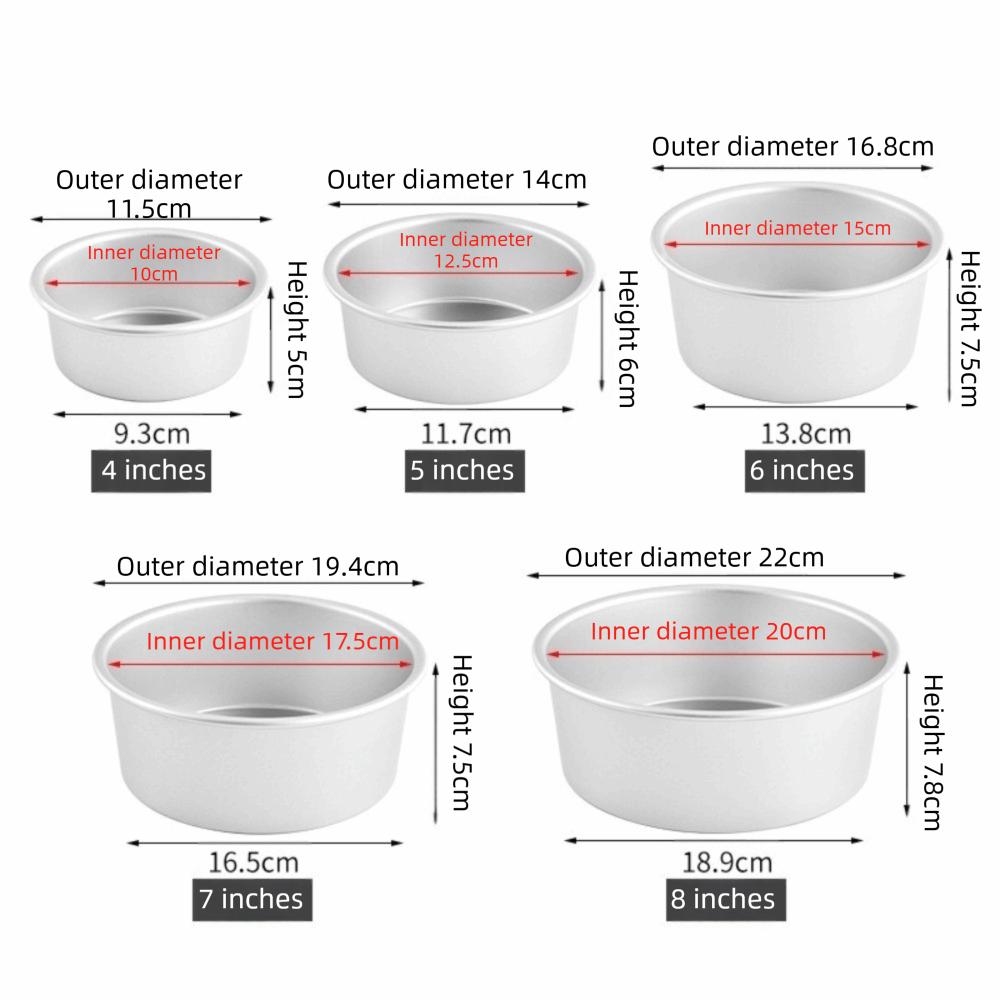 Round Cake Bake Pan Aluminum Alloy Cake Mold Pan New Cake Tin Kitchen Dessert Baking