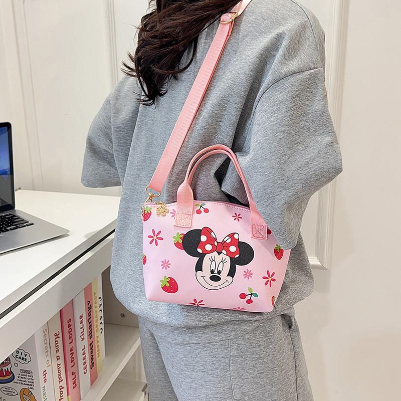 Minnie Kuromi Cinnamoroll Hello Kitty Melody Cartoon Leather Crossbody Bag With Pu Material For Casual Day Use