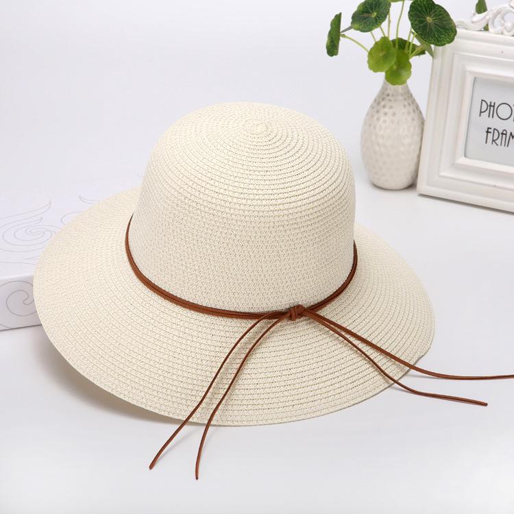 Women's straw hat, summer sun protection hat, foldable bucket hat, grass breathable basin hat, wide-brimmed hat