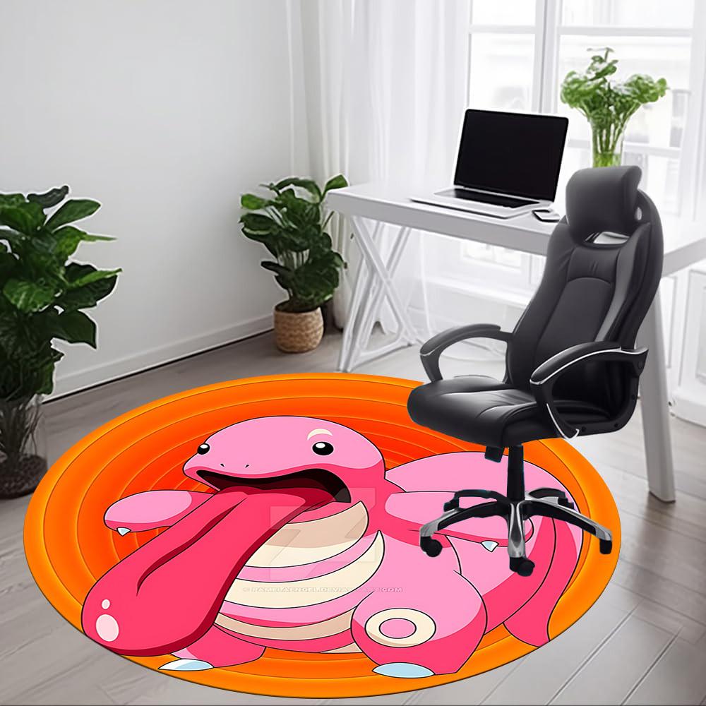 1 шт. Слайм, Круглый коврик Pokémon Office, Нескользящий, Мягкий и прочный офисный коврик для декора интерьера, Идеально подходит для офиса, Красивое украшение