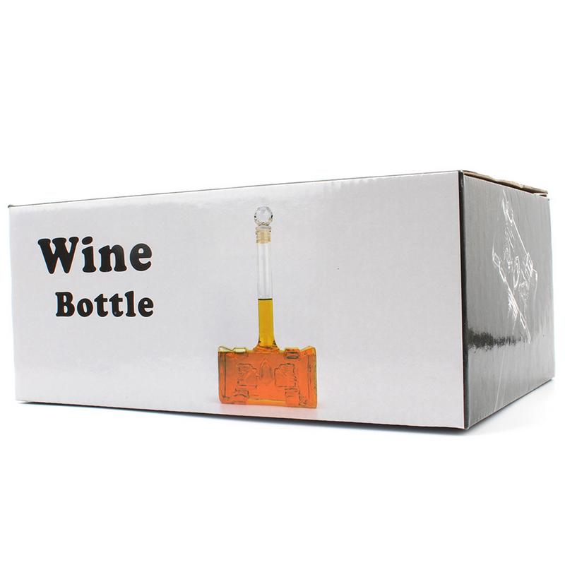 Whiskey Glass Decanter 400ml Hammer Whiskey Decanter With Airtight Stopper 3D Liquor Bottle For Cocktail Alcohol Bourbon Vodka