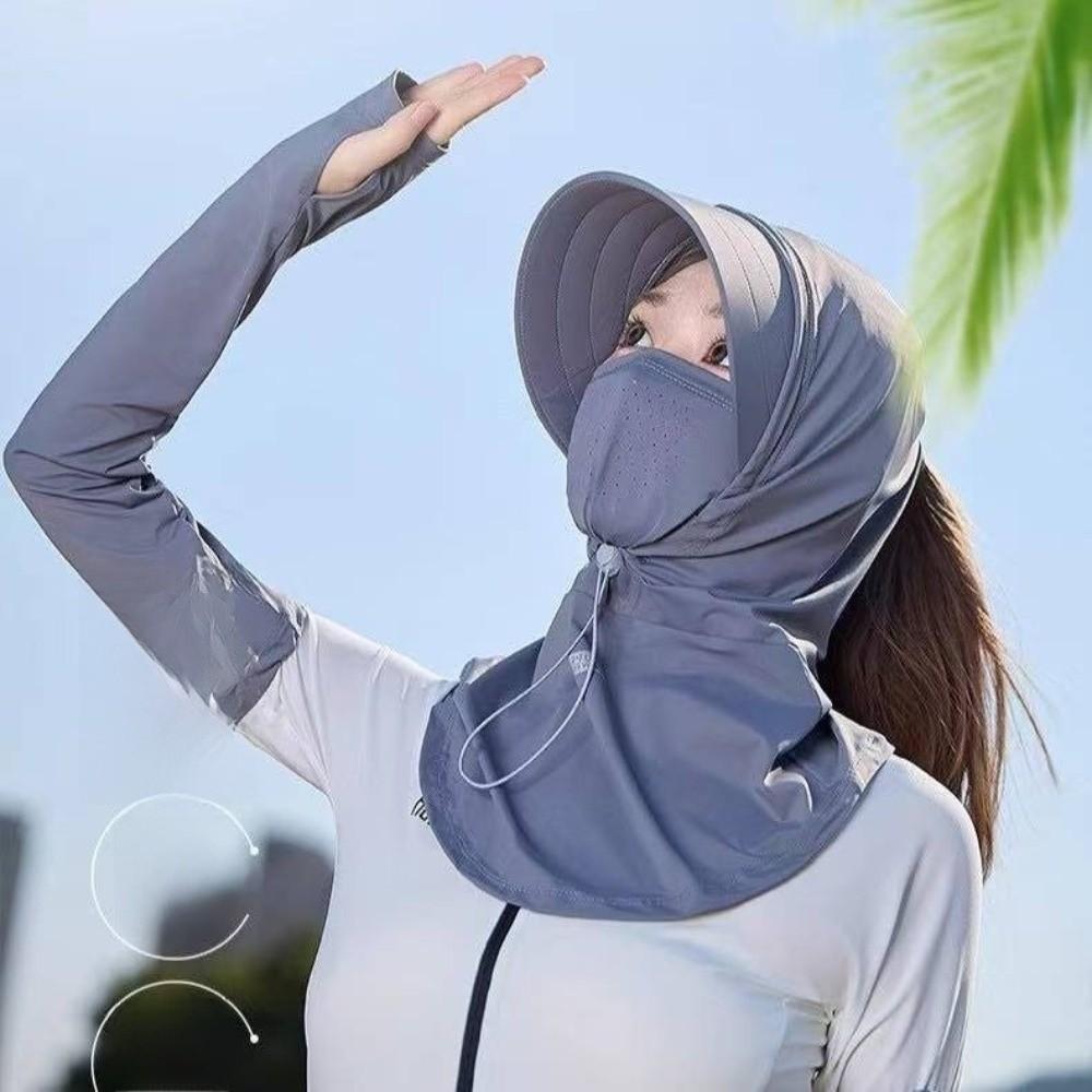 Ice Silk Balaclava Hat Dual Use Sunscreen Full Face Cover Thin Cycling Sun Protection Mask  Hiking
