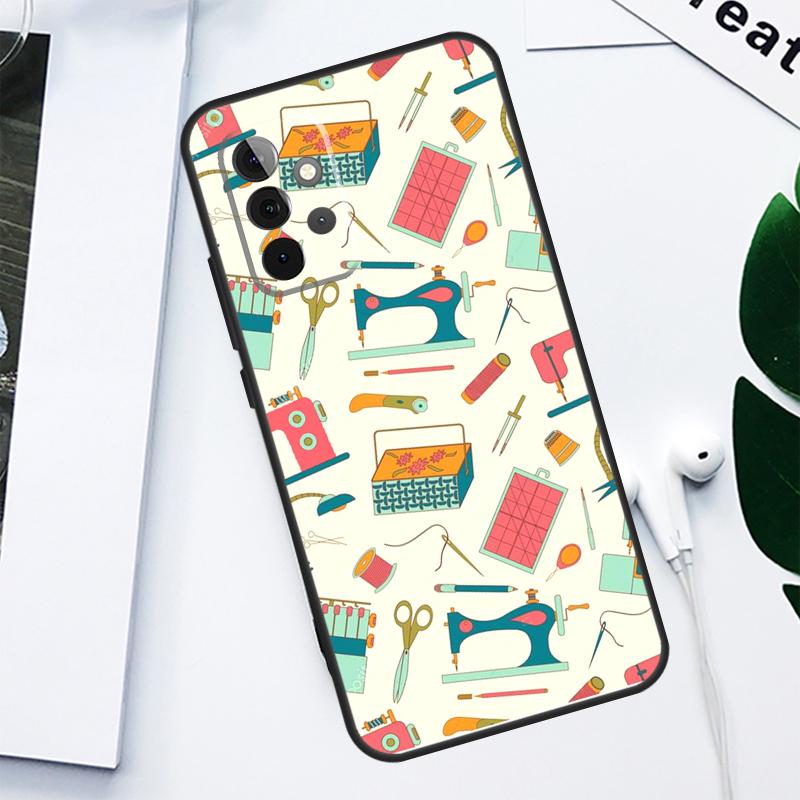 Чехол для телефона Samsung Galaxy A55 A54 A35 A15 A34 A14 A53 A33 A13 A05 A06 A16 A22 A32 A52 с рисунком швейная машина