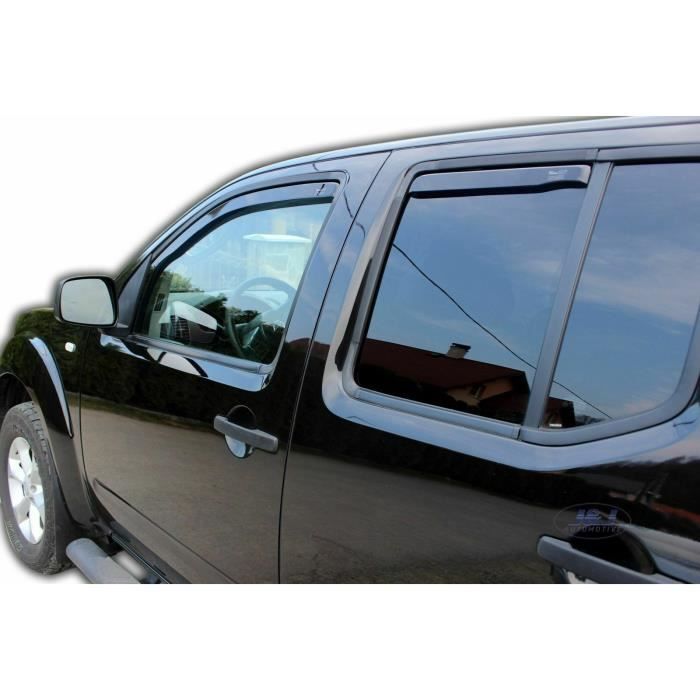 Déflecteurs d'air - J&J AUTOMOTIVE - Heko - Fumé - Installation facile - Pour Nissan Navara D40 2005-2015