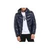 Calvin Klein Solid Color Hooded Puffer Jacket Men Jackets Navy-Blue CM052418-TRUE-NAVY