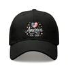 [Patriotic Baseball Cap] 2026 Anniversary AMERICA Heart Print Polyester Adjustable Breathable Curved Brim Casual Outdoor Sports Baseball Hat For July