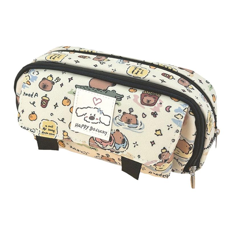 Пенал для собак и кошек Capybara, портативный холщовый чехол большой емкости для хранения канцелярских принадлежностей, многофункциональный чехол для ручек, подарок для студента
