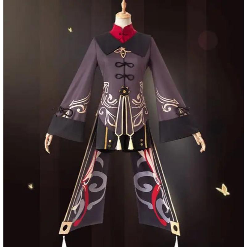 Genshin Impact Hu Tao костюмы для косплея, женская игровая полная униформа, костюмы, шапки и аксессуары, парик Hu Tao на Хэллоуин, головные уборы