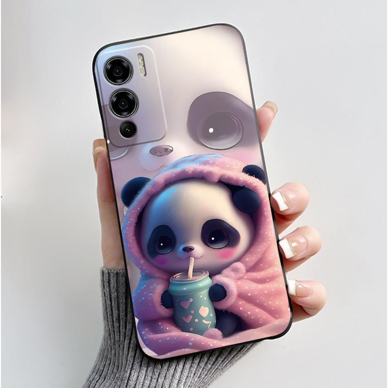 Case For Doogee N60 Pro Phone Case Luxury Cute Love Heart Rabbit Cartoon Funny Cover Black TPU Soft Silicone Protective Casing