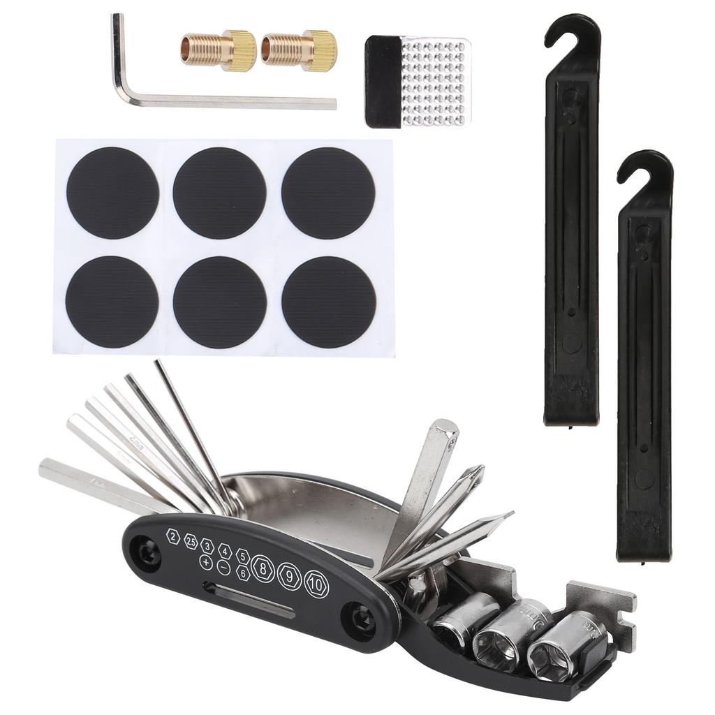 Bicycle Fast Tire Repair Kit Tire Lever 16 In 1 Multifunction Tool Bike Maintenance Set