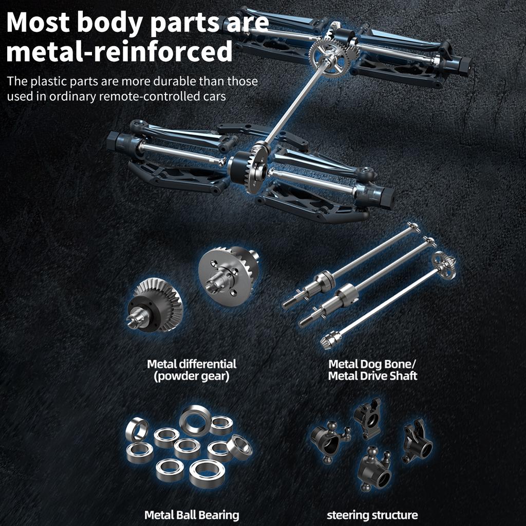 Remote Control Truck 2.4GHz 1/16 4WD 55km/h High-speed Remote Control Car Climbing Car with