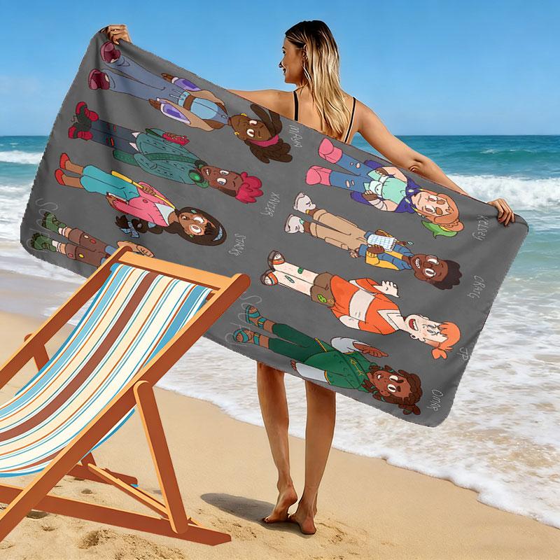 Creek Heroes Print Beach Towel, Large Soft Quick Dry Towel for Beach Camping Swimming