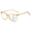 Multifocal Reading Glasses Readers Computer Anti Blue Light Ryrglasses Progressive Multifocus Eyewear for Women Men Square