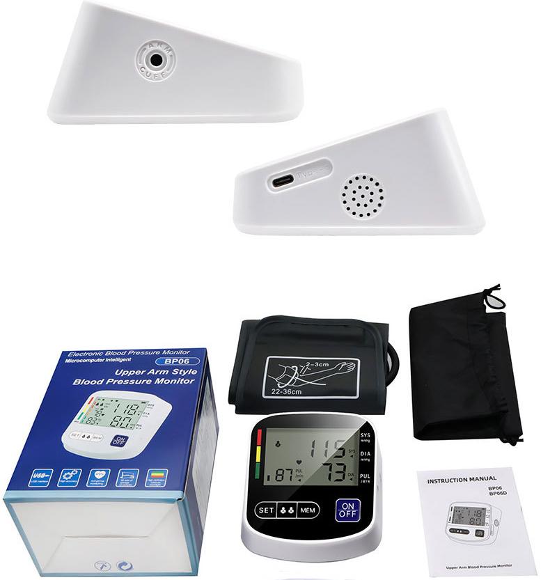 Upper Arm Blood Pressure Monitor Automatic BP Tonometer for Home Use with Large Display and Portable Cuff
