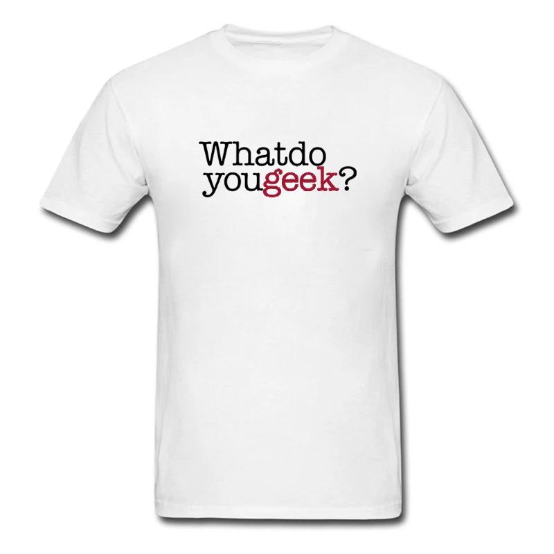 Printed T Shirt Cotton Short Sleeve What do you geek T-Shirt Wotshirt