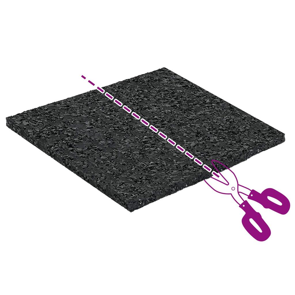 Rubber Granule Patio Mat Black 9 x 9 x 0.3 cm Rubber