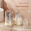 Luxury 4-in-1 Travel Bottle Set: Portable Transparent Spray & Lotion Containers