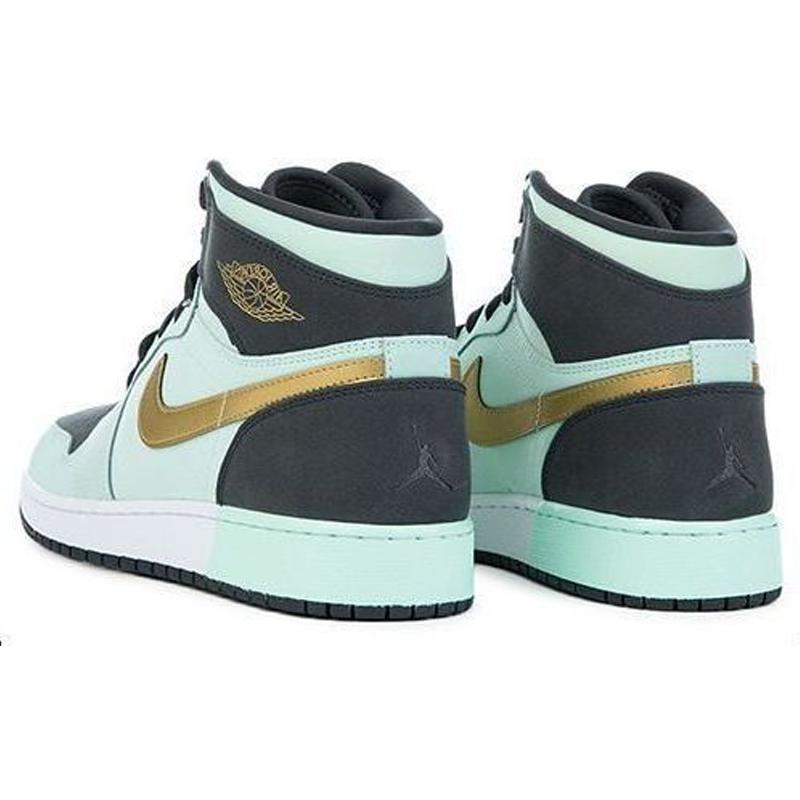 Jordan 1 Retro High GS Mint Foam Anthracite Metallic Gold 332148-300
