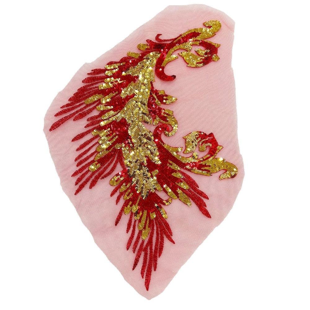 Пайетки в виде пера феникса, нашивки, аппликации для одежды своими руками, классические модные платья